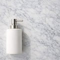 Dreams Style Minimalist Bathroom Dispenser on Light Marble Background Royalty Free Stock Photo