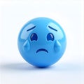 Sad Blue Emoji Illustration Royalty Free Stock Photo