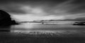 Dreamscape in black and white, Porthcothan beach, Cornwall Royalty Free Stock Photo