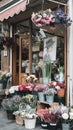 a store front view flower shop, beautiful flower shop front decoration Royalty Free Stock Photo