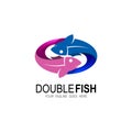 Two fish logo design template, animal logo Royalty Free Stock Photo