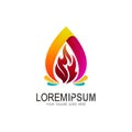 Fire logo . Red, yellow fire. Icon illustration, flame icon Royalty Free Stock Photo