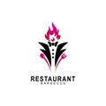 Suit logo with restaurant design vector