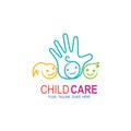 charity logo for children, Education love  logo design Royalty Free Stock Photo