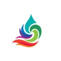 Water drop logo with colorful design template, Oil icons Royalty Free Stock Photo