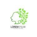 Leaf logo and people face design Royalty Free Stock Photo