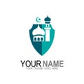 Logo shield of mosque with attractive and luxurious appearance