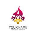 Hot engine logo, mechanic logo design template Royalty Free Stock Photo