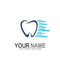 Dental logo speed, line and dental design vector
