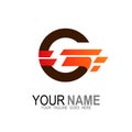 Logo letter g, Fast delivery logo service, icon express