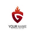 Logo letter g , the logo of the danger of burning fire