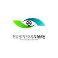 Eye logo with roll cinematic logo, Abstract icon film Royalty Free Stock Photo