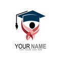 Graduation logo template vector, University logo in flat style