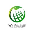 Globe logo and tree design combination, Planet and eco symbol or icon, Unique global and natural Royalty Free Stock Photo