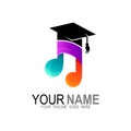 Education logo with music design template, Colorful icons Royalty Free Stock Photo