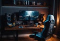 Ultra Modern Gaming Setup: Stylish and Dark
