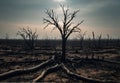 Desolate Remnants: Climate Change\'s Toll on Forest Life Royalty Free Stock Photo