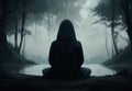Solitude in Shadows: Meditation by the Dark Lake