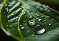 Ethereal Elegance: Macro Droplet on Green Leaf