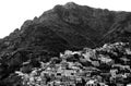 Italy Landscape - Positano Village and the Mountains Royalty Free Stock Photo