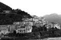 Italy Landscape - Amalfi Coast Landscape in Black and White Royalty Free Stock Photo