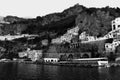 Amalfi Village Black and White Lanscape Royalty Free Stock Photo