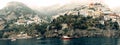 Italy Landscape - A super Panoramic Landscape of Positano Village Royalty Free Stock Photo