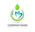 People in circle,, water, green concept logo for your company