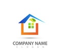 Real estate and home buildings green concept logo icons template. Real, logo, template. Royalty Free Stock Photo