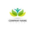 Community people care logo green concept and symbols template. People, logo. vector Royalty Free Stock Photo