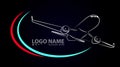 Plane Vector Icon black. Label Symbol for the Map, Aircraft. Editable illustration. Royalty Free Stock Photo