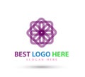 New trendy logo, Design elements part, flower style vector icon