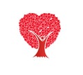 People tree with hearts Royalty Free Stock Photo