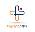 Vector people concept new trendy logo, with cross symbol, Care, Beauty Medical Logo Icon Design.