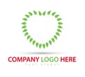 Green leafs heart concept new trendy logo vector