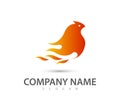 Fire Flame Bird abstract logo vector template. New trendy concept. Vector icon template