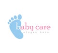 Baby care logo, Foot print vector icon, Feet tacks vector illustration