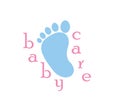 Baby care logo, Foot print icon vector illustration Royalty Free Stock Photo