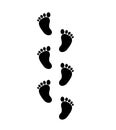 Foot print vector icon, Feet tacks on white. Stock vector illustration