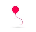 Birthday baloon logo flying vector icon.