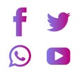 Social media logos pack, Collection Of Social Media Icons And Logos Stock. Royalty Free Stock Photo