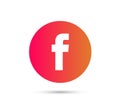 Facebook logo with vector Ai file. red rounded colored.