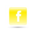Facebook logo icon vector with yellow gradient design illustration