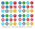 Popular social media icons.