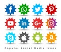 Popular social media icons.