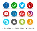 Popular social media icons. Royalty Free Stock Photo