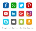 Popular social media icons.