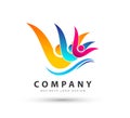 Three People Group Team new trendy icon, Logo. Royalty Free Stock Photo