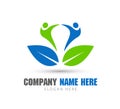 People together green leaf,healthcare logo new trendy high quality professional logo Royalty Free Stock Photo