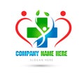 People together, family green leaf, healthcare logo new trendy high quality professional logo Royalty Free Stock Photo